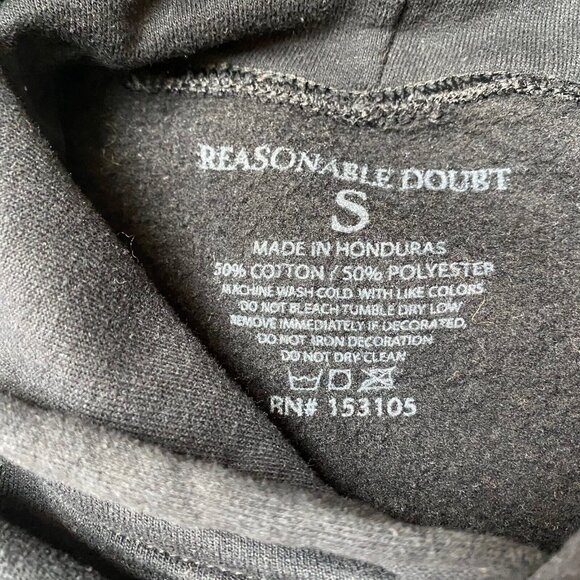 JAY Z Reasonable Doubt Hoodie Size Small Logo Graphic Black White HTF - Picture 7 of 7